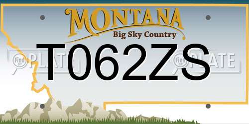 T062ZS Montana License Plate