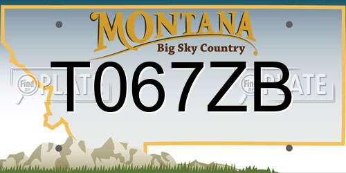 T067ZB Montana License Plate