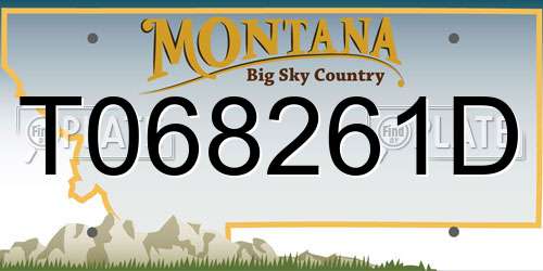 T068261D Montana License Plate
