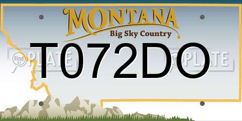 T072DO Montana License Plate