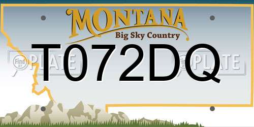 T072DQ Montana License Plate