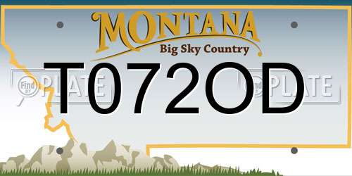 T072OD Montana License Plate