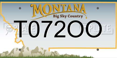 T072OO Montana License Plate