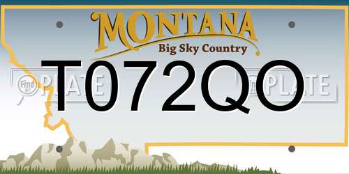 T072QO Montana License Plate