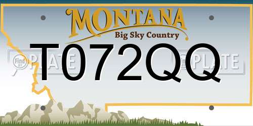 T072QQ Montana License Plate