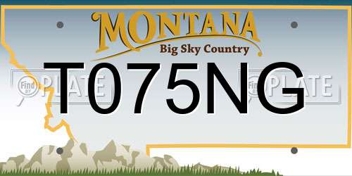 T075NG Montana License Plate