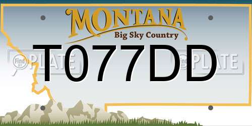 T077DD Montana License Plate