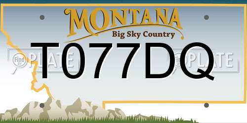 T077DQ Montana License Plate
