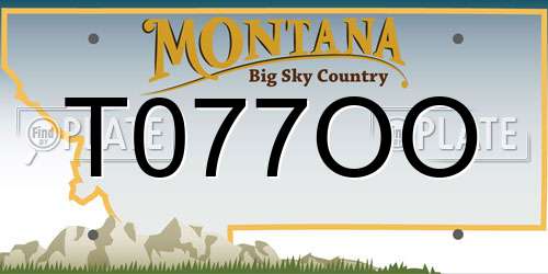 T077OO Montana License Plate