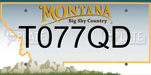 T077QD Montana License Plate