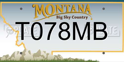T078MB Montana License Plate