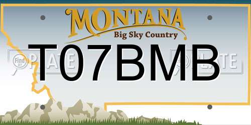 T07BMB Montana License Plate