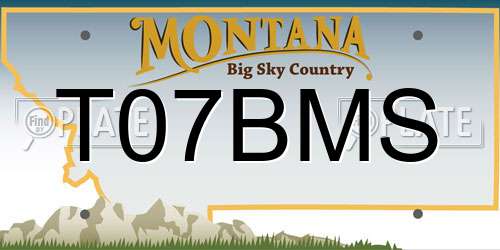 T07BMS Montana License Plate