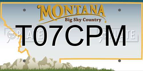 T07CPM Montana License Plate