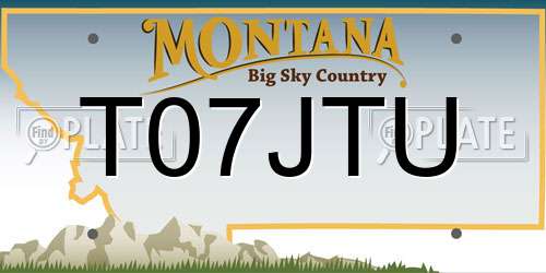 T07JTU Montana License Plate
