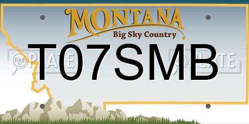 T07SMB Montana License Plate