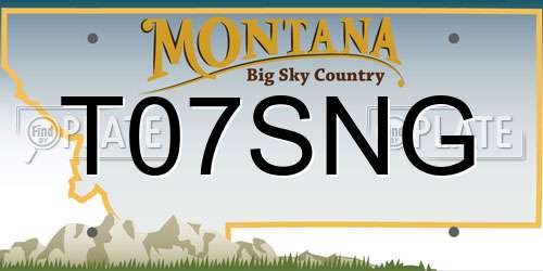 T07SNG Montana License Plate