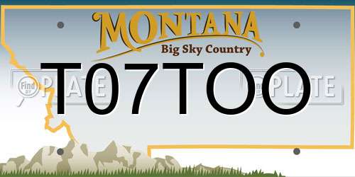T07TOO Montana License Plate