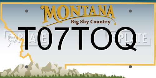 T07TOQ Montana License Plate