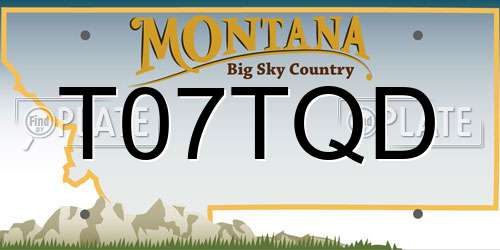 T07TQD Montana License Plate