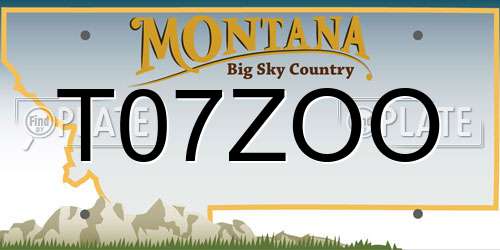 T07ZOO Montana License Plate