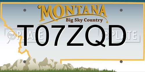 T07ZQD Montana License Plate