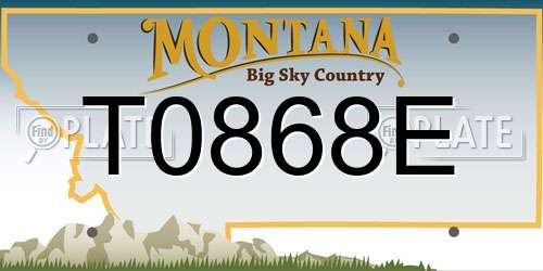 T0868E Montana License Plate