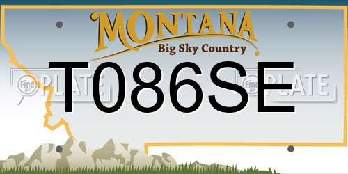 T086SE Montana License Plate