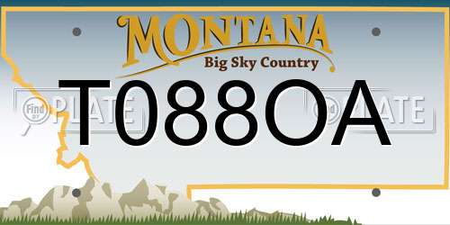T088OA Montana License Plate