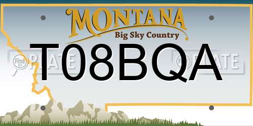 T08BQA Montana License Plate