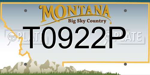 T0922P Montana License Plate