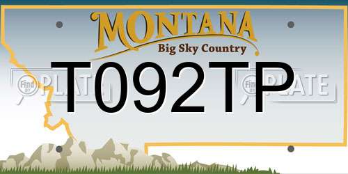 T092TP Montana License Plate