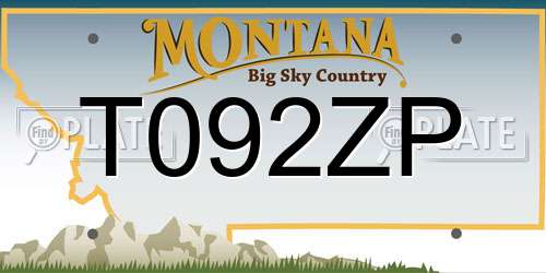 T092ZP Montana License Plate