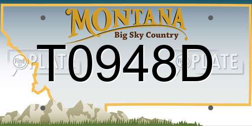 T0948D Montana License Plate