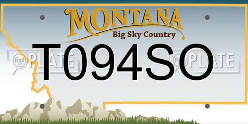 T094SO Montana License Plate