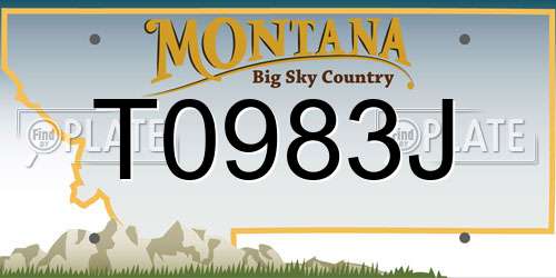 T0983J Montana License Plate