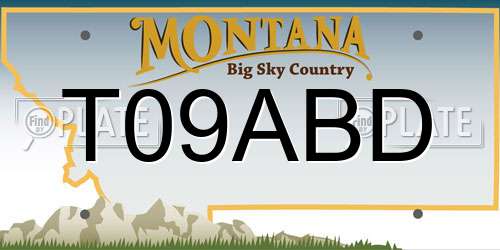 T09ABD Montana License Plate