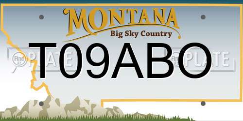 T09ABO Montana License Plate