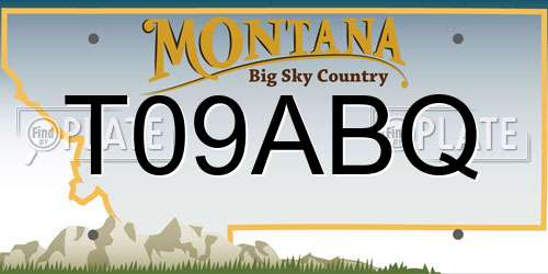 T09ABQ Montana License Plate