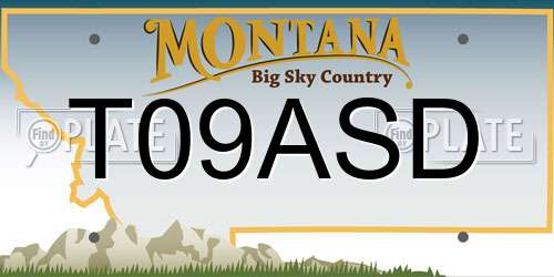 T09ASD Montana License Plate