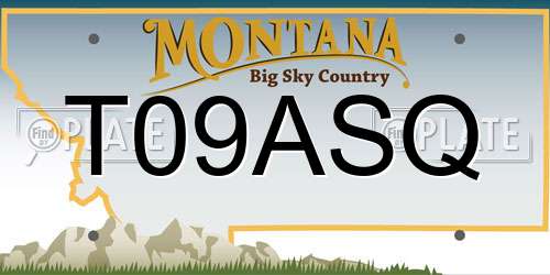 T09ASQ Montana License Plate