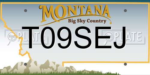 T09SEJ Montana License Plate