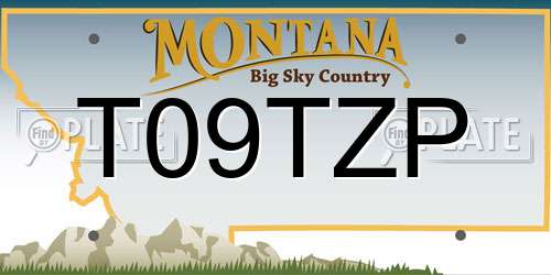 T09TZP Montana License Plate