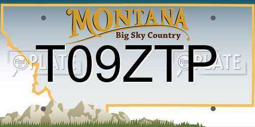 T09ZTP Montana License Plate