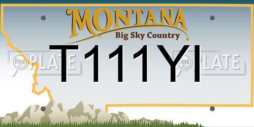 T111YI Montana License Plate