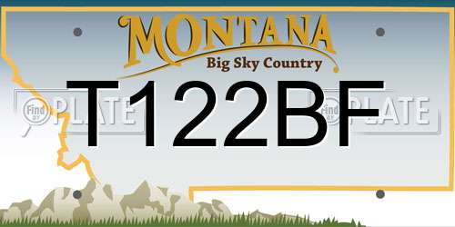 T122BF Montana License Plate