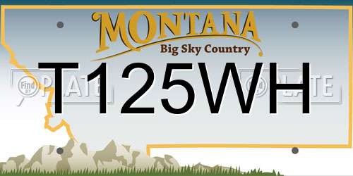 T125WH Montana License Plate