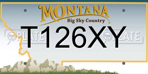 T126XY Montana License Plate