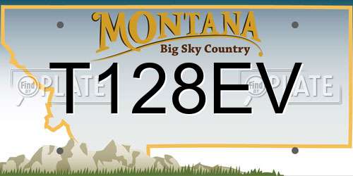 T128EV Montana License Plate