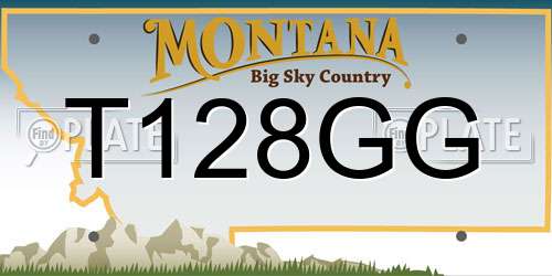 T128GG Montana License Plate